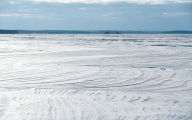 Snowy plain on a clear winter day