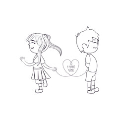Isolated couple in love. Valentines day - Vector