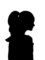 Naklejka na ściany i meble woman, black, profile. face in profile, woman face in profile 