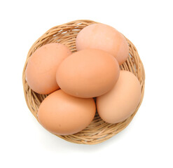 Eggs isolated on white background