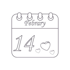Isolated valentines calendar. Valentines day - Vector illustration
