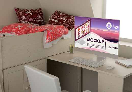 Computer Mockup in Child's Room