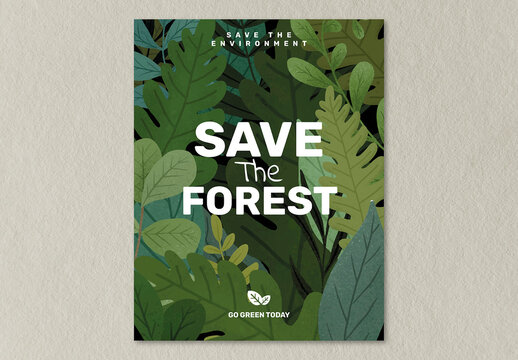 Save The Forest Flyer Template Design