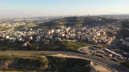 Isawiya Arab neighbourhood in East jerusalem- aerial view
Drone view frm east Jerusalem close to Anata refugees Camp
