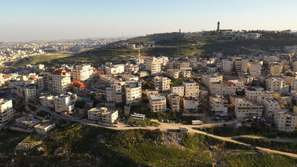 Isawiya Arab neighbourhood in East jerusalem- aerial view
Drone view frm east Jerusalem close to Anata refugees Camp
