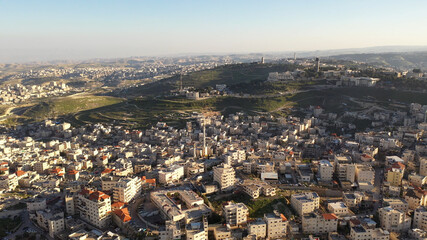 Isawiya Arab neighbourhood in East jerusalem- aerial view
Drone view frm east Jerusalem close to Anata refugees Camp
