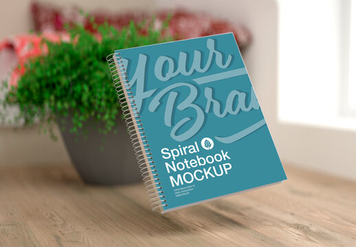 Spiral-Bound Notebook Mockup
