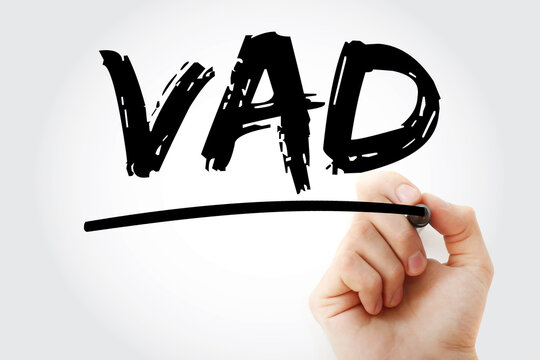 VAD - Value Added Distributor acronym with marker, business concept background