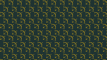 Golden arrows, green background