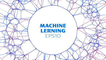 Neural network ai background. Network cyber technology. Science technology concept.