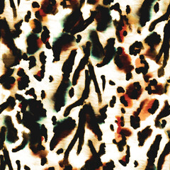 Animal Fur Pattern. Brown Tie Dye Repeat. Wildlife Leopard Texture. Multicolor Luxury Spots. Animal Leather Seamless Design. Tropical Modern Textile. Watercolor Stripe Brush. Cheetah Jungle Dots.