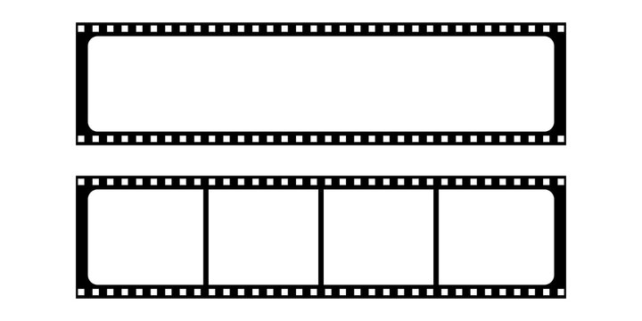 Various isolated wide and tall blank gray and black film strip backgrounds over white eps 10
