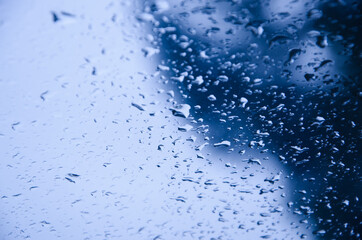 water drops on the glass surface. weather