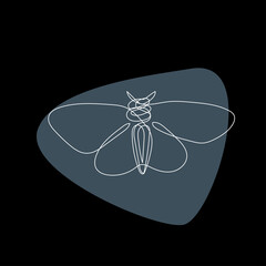 Butterfly lene art pattern background. Simple minimalist batterfly portrait for greeting card, highlight template, nurseru decor print etc