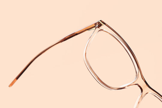 eyewear spectacles close up isolated on beige background