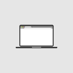 Laptop with browser icon