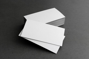 Business cards blank. Mockup on black background.  Copy space for text.