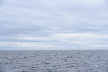 lake and overcast gray sky