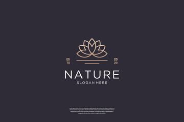 Luxury lotus flower logo design inspiration