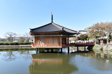 Naklejka premium 安倍文殊院 金閣浮御堂 奈良県桜井市