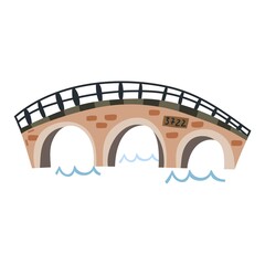 Vector Illustration of Amsterdam Bridge . Vector image isolated on a white background. 