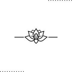relaxation salon, floral decorative element, lotus vector icon in outlines