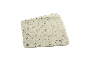 White Tofu with dill spice isolated on white background.