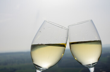 two glasses of white wine 