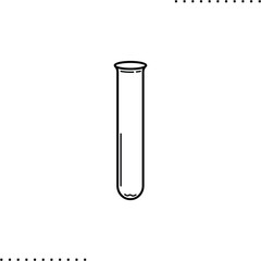 test tube vector icon in outlines