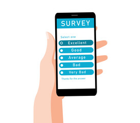 Internet survey concept. Vector illustration. Eps 10.