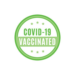 Fototapeta premium Covid-19 Vaccinated Sticker, Covid Sticker, Covid-19 I Got Vaccinated Sticker, Coronavirus Vaccination Label, Vector Illustration Background