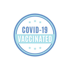 Covid-19 Vaccinated Sticker, Covid Sticker, Covid-19 I Got Vaccinated Sticker, Coronavirus Vaccination Label, Vector Illustration Background