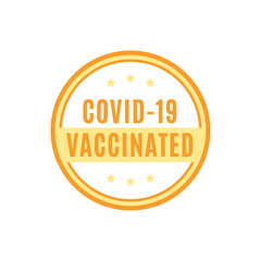 Covid-19 Vaccinated Sticker, Covid Sticker, Covid-19 I Got Vaccinated Sticker, Coronavirus Vaccination Label, Vector Illustration Background