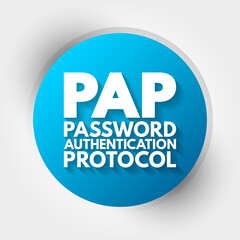 PAP - Password Authentication Protocol acronym, technology concept background