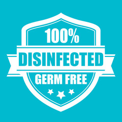 Disinfected shield icon, antibacterial protection