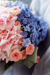 elegant wedding bouquet of fresh natural flowers
