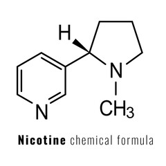 Nicotine chemical formula, vector icon