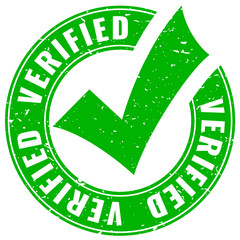 Verified grunge vector emblem