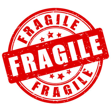 Fragile red rubber stamp