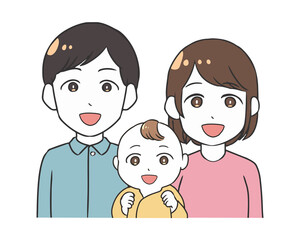 若い夫婦と赤ちゃん