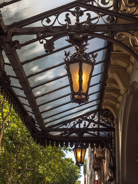 Street Lamp On The Ramblas At Teatre Liceu, Barcelona, Spain