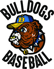 bulldogs baseball mascot team design for school, college, team or league