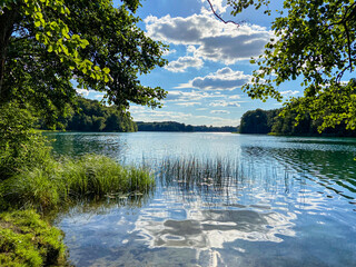 lake Liepnitzsee in Brandenburg, Germany - obrazy, fototapety, plakaty