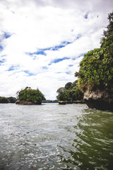 Coast and beaches, with forests and tropical jungles, in the Uramba National Natural Park in Buenaventura, Valle del Cauca, Colombia. Colombian Pacific. Pacific Ocean.