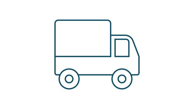 Free delivery. Badge with truck. Price tag. Motion graphics.