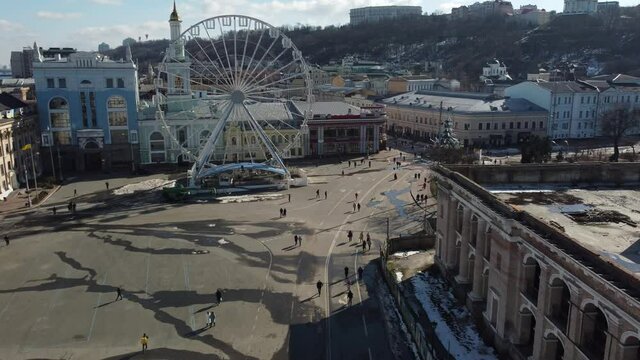 Kyiv, ukraine aerial drone view of the city