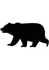 Fototapeta premium Grizzly bear or polar bear silhouette flat vector icon for animal wildlife