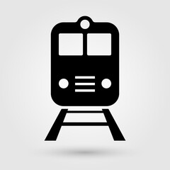 Train icon. Subway, metro, railway transportation symbol.