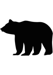 Plakat Grizzly bear or polar bear silhouette flat vector icon for animal wildlife