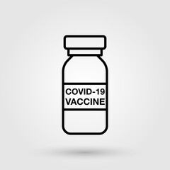 Coronavirus vaccine icon. Antivirus vaccination symbol. Virus, disease treatment icon.